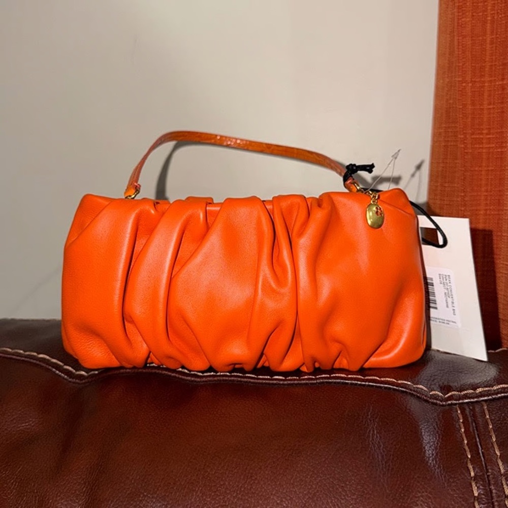 ‼️ NEW Staud Orange Leather Bean Shoulder Bag - Picture 4 of 12